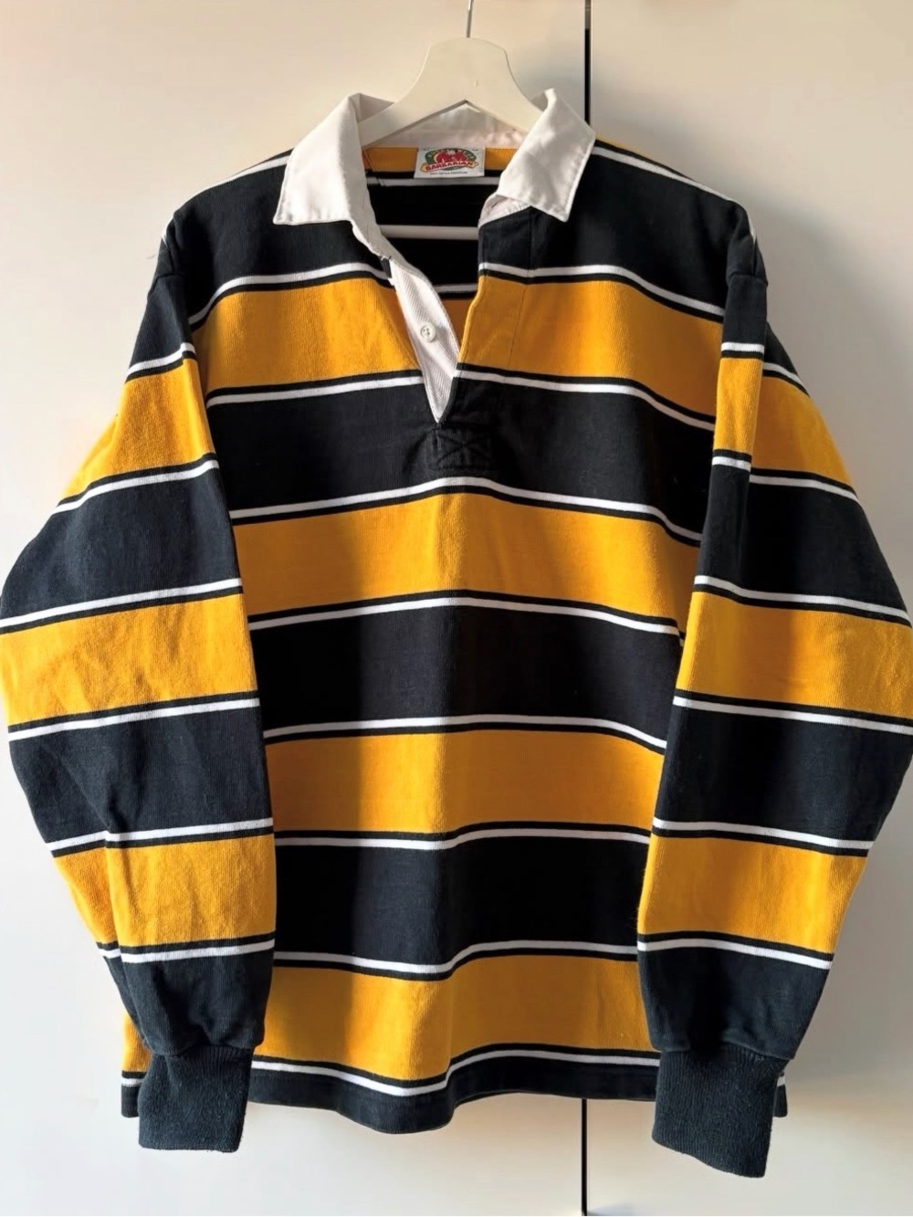 Barbarian Dark Navy/Yellow Striped Rugby